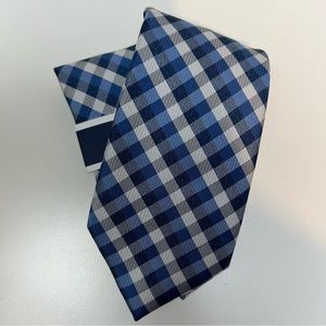 Club Room Necktie Blue Checkered Pattern